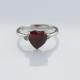 Women 8mm Heart Shape Red Cubic Zirconia Sterling Silver Ring(F54)