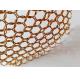 Gold Color Architectural Metal Mesh Curtain 1.5x15mm Stainless Steel