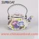 chinese traditional large capacity cast iron decal enamel tea pot