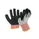 HPPE Liner Level 5 Cut Resistant Gloves Latex Sandy Coating Red Cuff