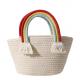 Rainbow Cloud Cotton Woven Bag , Crochet Beach Bag for Seaside Holiday