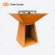 Corten Steel BBQ Fire Pit Grill Trapezoid Shaped Outdoor Cooking Grills For Garden