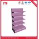 400mm 1500mm Single Sided Supermarket Shelf 5 Layers Purple