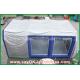 0.5mm PVC Custom Inflatable Products White Blue Inflatable Spray Booth House Tent