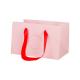 Biodegradable Pink Stamping Paper Cake Packaging Bags With Ribbon Handle