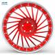 Brushed Red Three Piece Forged Wheels ET45 3 Piece Chrome Wheels