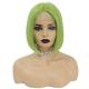 Green Color Brazilian Human Hair Short Bob Wigs 10inch with Baby Hair and HD Lace Frontal