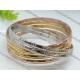 Stainless Steel Tri-Colored Interlocking Tri-Small Bracelet Gift For Women, Unisex 272017