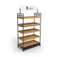 Stores Point Of Sales Displays Wooden Tray Salad Display Stand With Wheels