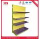 1.8m 0.9m Retail Store Display Rack 100kgs Black And Yellow Storage Shelves