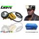 Portable 25000Lux Rechargeable LED Headlamp , 10.4Ah Corded Mining Cap Lamp IP68