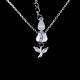 Romantic Sample Design White Rose Jewelry / AAA Zircon Jewelry Silver Necklace