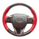 Custom Hand Stitching Red Leather Carbon Steering Wheel Cover for Toyota Corolla RAV4 Avalon Camry 2018-2020