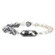 Sliver Plated Hematite Beads Bracelets With Silver Foil Crystal Charm