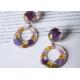 Customized Purple Romance Love Earstud Korea Style Purple Color Earrings Rings With Ball