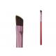 Angled Liner Eye Brow Brush With Three Color Wooden Handle Aluminum Ferrule
