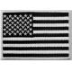 Tactical American Flag Embroidered Patch USA United States of America Military Iron On Sew On Emblem - White & Black