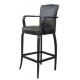 Solid wood frame white pu/leather upholstery American style wooden barstool