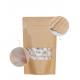 Brown Kraft Paper  Biodegradable Stand Up Pouch With Window
