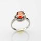 Women Jewelry 7mmx9mm Oval Red Cubic Zircon  925 Silver Ring(R183)