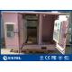 IP55 Triple Bay Racking Outdoor Telecom Enclosure / Pink Color Three Doors Air Conditioner Cooling Cabinet
