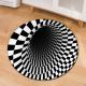 3D Geometric Pattern Round Chair Mat Living Room Sofa Floor Carpet