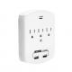 Wall Power Socket And Wall Tap One Input 3 Outlet 2 USB Surge  UL cUL passed