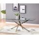 Modern Elegantly Tempered Glass Square 50KGS 76cm Stylish Dining Table