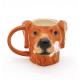 Best Selling cute earthenware 3d dog shaped Animal Ceramic Mugs Design with 3D handpaint