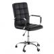 Faux Leather Swivel Task Chair Adjustable Height Swivel Home Office Chair In