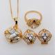 New Trendy Jewelry Set Women Party Gift 18K Real Gold Plated white zircon Crystal Necklace