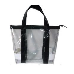 China Tote Bag with PVC Zipper Bank Bags Shine PVC Handle Shopping Bag ...