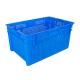 Customized Logo Fresh Product Moving Plastic Crate for Harvest Nesting Mesh Basket