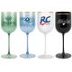 15.5oz Reusable Wine Cup With Gold Rim Shatterproof Plastic Wine Goblets