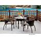 rattan outdoor patio dining set for 4 people with 2 arm chairs and 2 armless chair-8023