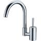 Single Hole Chrome Kitchen Sink Water Faucet / High Arc Purity Brass Home Kitchen Tap