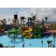 Fun Aqua Playground / Amusement Park Slide With Spray / Water Curtain