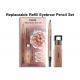 Portable Waterproof Eyebrow Pencil Set Replaceable Refill 4 Colors