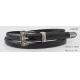 Skinny Womens Fashion Belts In Black Color With Metal Loops & Tip In 1.95cm