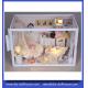 Diy wooden dollhouse mini glass dollhouse miniature room box model building cottage 13821