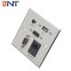 Multimedia 86mm*86mm aluminum drawing panel wall socket