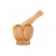 100% Natural Bamboo Mortar And Pestle Set Antimicrobial Customized Size