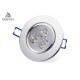 Small Size Round LED Recessed Ceiling Lights Fittings 3 Watt Epistar Chip With Cooling Fins