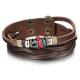 Tagor Stainless Steel Jewelry Super Fashion Silicone Leather Bracelet Bangle TYSR122