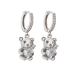 Bear Sterling Silver Crystal Jewelry Hoop Silver Zircon Earrings LovelyLittle
