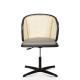 0.121CBM Cane Swivel Desk Fabric Executive Chair 17in  PU Leisure