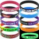 Plain Style Printed Silicone Wristbands 1-5mm Width In OPP Bag
