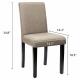 Upholstered Style Fabric Dining Room Chairs Kitchen Side Padded With Solid Wood Legs
