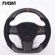 2022 ODM Flat Bottom Tesla Carbon Fiber Steering Wheel Customized Leather