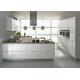 Modern High Gloss Lacquer MDF Kitchen Cabinets With White Quartz Stone